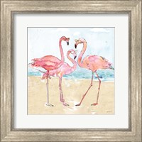 Framed Flamingo Fever Beach