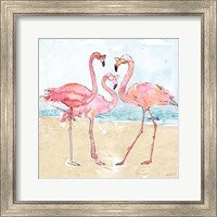 Framed Flamingo Fever Beach
