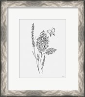 Framed 'Among Wildflowers I' border=