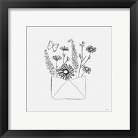 Framed 'Among Wildflowers V' border=