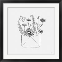 Framed 'Among Wildflowers V' border=