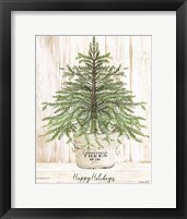 Framed Happy Holidays Tree