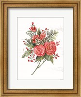 Framed Rose Christmas Botanical