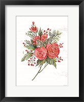 Framed Rose Christmas Botanical