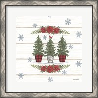 Framed 'Christmas Tree Trio' border=
