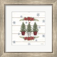 Framed 'Christmas Tree Trio' border=
