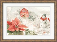 Framed Poinsettia Village I