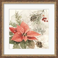 Framed Poinsettia Village II