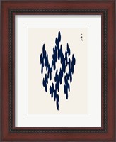 Framed Blue Woodblock III