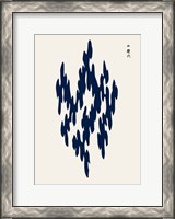 Framed Blue Woodblock III