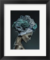 Framed Woman in Thought, Teal