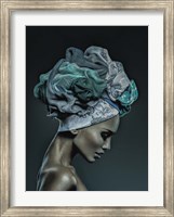 Framed Woman in Thought, Teal