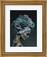 Framed Woman in Thought, Teal