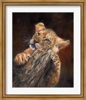 Framed Lion Cub Tree