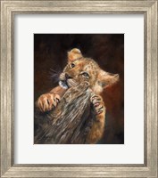 Framed Lion Cub Tree