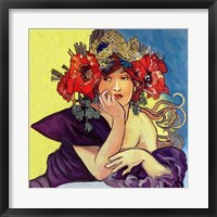 Framed Mucha Lady