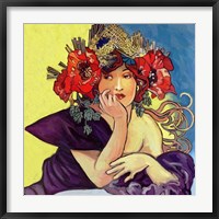 Framed Mucha Lady