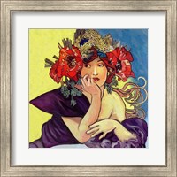 Framed Mucha Lady