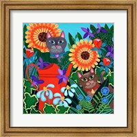 Framed Garden Cats