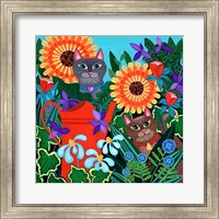 Framed Garden Cats