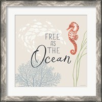 Framed 'Free As the Ocean IX on Sand' border=