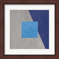 Framed Azure Blue Silk Abstract II