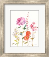 Framed Picket Fence Flowers I