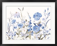 Framed Blue Boho Wildflowers