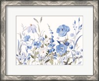 Framed Blue Boho Wildflowers