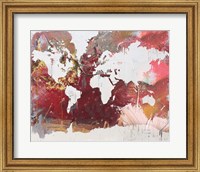 Framed Earthen Map of the World