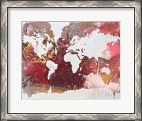 Framed Earthen Map of the World