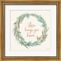 Framed Leaf and Stem Wreath II