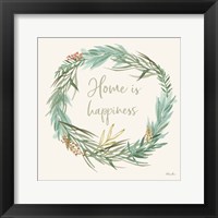 Framed Leaf and Stem Wreath I