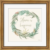 Framed Leaf and Stem Wreath I