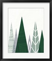 Geometric Forest II Green Gray Framed Print