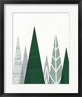 Framed 'Geometric Forest II Green Gray' border=