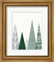 Framed Geometric Forest III Green Gray
