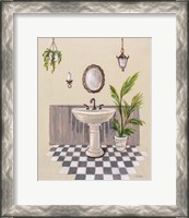 Framed 'Gray Cottage Bathroom II' border=