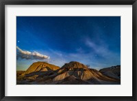 Framed Moonrise Over Dinosaur Provincial Park, Alberta, Canada