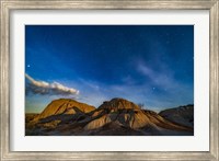 Framed Moonrise Over Dinosaur Provincial Park, Alberta, Canada