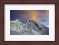 Framed Sunset on Quitaraju Mountain in the Cordillera Blanca in the Andes Of Peru