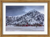 Framed Small Norwegian Village in Winter, Norway