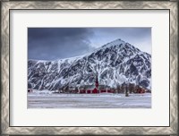 Framed Small Norwegian Village in Winter, Norway