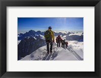 Framed Mountain Climbers Descending