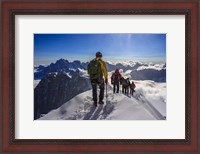 Framed Mountain Climbers Descending