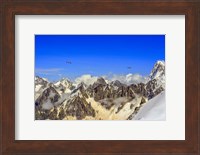 Framed Aiguille De Leschaux and Petit Jorasse Mountains