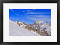 Framed Panoramic Mont Blanc Cable Car Crossing the Glacier