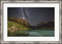 Framed Milky Way Over Lake Louise in Banff National Park, Alberta, Canada