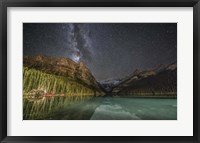 Framed Milky Way Over Lake Louise in Banff National Park, Alberta, Canada