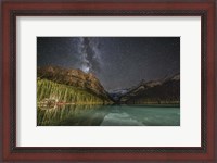 Framed Milky Way Over Lake Louise in Banff National Park, Alberta, Canada